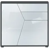 Vladon Benny 79 x 74 x 36 cm Schwarz matt / Weiß Hochglanz