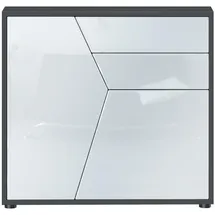 Vladon Benny 79 x 74 x 36 cm Schwarz matt / Weiß Hochglanz