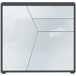 Vladon Benny 79 x 74 x 36 cm Schwarz matt / Weiß Hochglanz