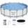 BESTWAY Steel Pro Max Frame Pool Set 457 x 122 cm lichtgrau inkl. Filterpumpe