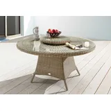 Destiny »MALAGA LUNA«, 6 Sessel, 1x Drehteller), (Set,19-tlg., 6xSessel, 1 Tisch Ø 150x75 cm), Aluminium, Polyrattan, Polyester, Sitzmöbel-Sets, inkl. Auflagen