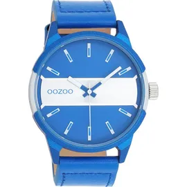 Oozoo OOZOO, blau (jeansblau), Armbanduhren, Herren, Armbanduhr, Herrenuhr, Lederarmband, analog