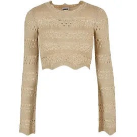 URBAN CLASSICS Crochet Langarm-oberteil Soft Seagrass 4XL