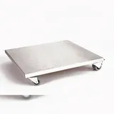 Szagato Möbelroller / Pflanzenroller (Profi) 50x50 cm, Edelstahl, 300kg, Doppelrollen + Bremse, Marke: Szagato, Made in Germany