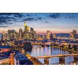 Fototapete PAPERMOON "Frankfurt am Main", bunt (mehrfarbig), B:3,5m L:2,6m, Vlies, Tapeten