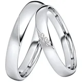 DOOSTI Trauring »Schmuck Geschenk Silber 925 Trauring Ehering Partnerring LIEBE« wahlweise mit oder ohne Zirkonia, 82054510-62 silberfarben ohne Zirkonia