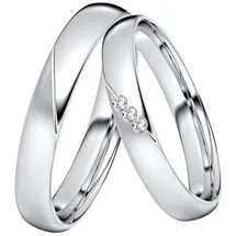 DOOSTI Trauring »Schmuck Geschenk Silber 925 Trauring Ehering Partnerring LIEBE« wahlweise mit oder ohne Zirkonia, 82054510-62 silberfarben ohne Zirkonia