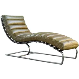 KAWOLA Relaxliege SIRY Leder 150 x 88 x 88 cm Grün