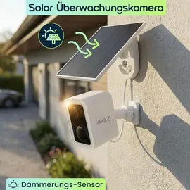 ideoon WLAN Solar Überwachungskamera 3MP Weiß