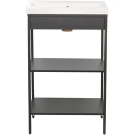 WELLTIME Waschbeckenunterschrank Lodi 51 x 80 cm Schwarz