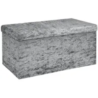 Intirilife Faltbare Sitzbank Samt 76 x 38 x 38 cm Grau