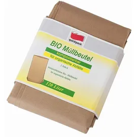 Quickpack Bio-Papier-Müllsack 120L 2 Stück 64+18x80cm,