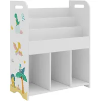 [en.casa] Kinderregal Røyrvik 75x62x29 cm mit Dinosaurier Motiv