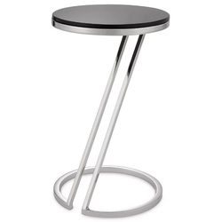 Casa Padrino Luxus Beistelltisch Silber / Grau Ø 36 x H. 60 cm - Edelstahl Tisch mit Glasplatte - Wohnzimmer Möbel - Luxus Möbel - Luxus Einrichtung - Luxus Interior