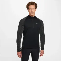NIKE Element Running Division Dri-FIT 1/2-Zip Laufshirt Herren 010 - black/reflective silv L