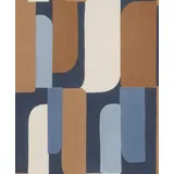 Rasch Textil Rasch Tapete 330519 - Vliestapete mit Geo-Muster in blau, braun, weiß aus der Kollektion Paraiso - 10,05m x 0,53m (LxB)