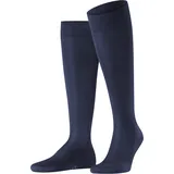 Falke Herren Kniestrümpfe Tiago Socken, Bio-Baumwolle, Logo, lang, einfarbig Dunkelblau 43-44