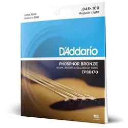 D’Addario EPBB170 -  Acoustic Bass Phospor Bronze, Long Scale 45-100 - Saiten Akustikbass