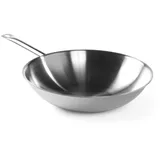 HENDI Wokpfanne, 3-Schichten, Geeignet für Gasherd, Induktionsherd, Elektroherd, Ceranherd, mit langem Edelstahlhohlgriff, Geschirrspülmaschinengeeignet, ø360x(H)90mm,