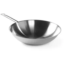 HENDI Wokpfanne, 3-Schichten, Geeignet für Gasherd, Induktionsherd, Elektroherd, Ceranherd, mit langem Edelstahlhohlgriff, Geschirrspülmaschinengeeignet, ø360x(H)90mm,