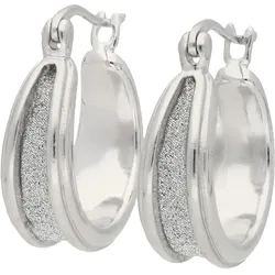 Paar Creolen VIVANCE "glitter style", silber (silber 925), Ohrringe, Damen, Silber 925 (Sterlingsilber)