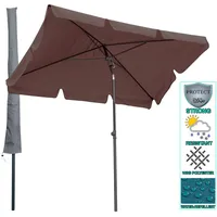 Quick Star Balkon Sonnenschirm 200x125cm Balkonschirm Rechteckig Knickbar Taupe