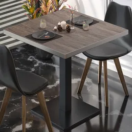 GGM Möbel Bistrotisch 80 x 80 x 75 cm Light Wenge/Schwarz