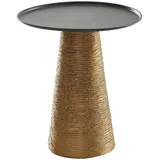 KADIMA DESIGN Beistelltisch, Sofatisch | Aluminium, 40x40x45cm, Gold/Schwarz, Rund | Gr.: onesize