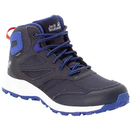 Jack Wolfskin Woodland Texapore Mid K Walking-Schuh, Night Blue/Red, 32 EU