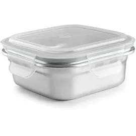Ibili Keepklin quadratische Lunchbox, 500 ml, Edelstahl, mikrowellengeeignet, luftdichter Deckel