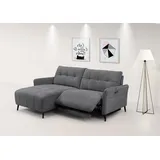 INOSIGN »DENIO 3-Sitzer, L-Form (Breite 209cm), elektr. Relaxfunktion, USB-A/C«, Liegefunktion durch Recliner, Federkernpolsterung, grau