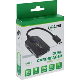 InLine Card Reader USB 3.1 USB-C, für SD/SDHC/SDXC, microSD, UHS-II kompatibel