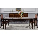 Casa Padrino Luxus Barock Esstisch Dunkelbraun - Handgefertigter Massivholz Esszimmertisch - Luxus Esszimmer Möbel im Barockstil - Barock Möbel -... - Dunkelbraun