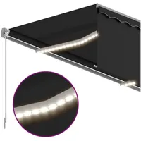 VidaXL LED Automatische Markise 400 x 300 cm anthrazit