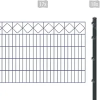 Arvotec Doppelstabmattenzaun "ESSENTIAL 100 zum Einbetonieren "Karo" mit Zierleiste" Zaunelemente Zaunhöhe 100 cm, Zaunlänge 2 - 60 m Gr. H/L: 100cm x 34 m, Pfosten: 18 St., grau (anthrazit)