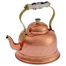 ich-zapfe Wasserkessel, Teekessel - aus Kupfer, Gehämmerte, Mit Porzellangriff, 1,5l