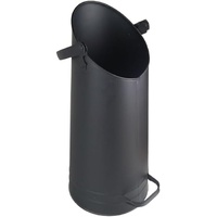 Valo Pellet Eimer (Kohleeimer aus Stahl, Kamineimer mit klappbarem Henkel, Kohleschütte, Pellet Behälter, Maße: 23 x 51 cm schwarz)
