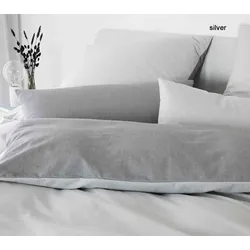 Elegante Bettwäsche Tender - 155x220 cm + 40x80 cm	silver