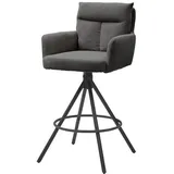 Stolkom Barhocker SOFIA drehbar 180 ° Metall 2er Set  Hellbeige/Schwarz