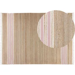Teppich MIRZA Pastellrosa 160 x 230 cm Jute