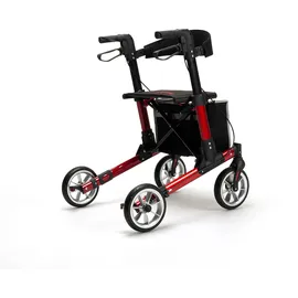 Vermeiren Reise | Rollator Quava Leichtgewicht 2-fach faltbar superklein leicht, ROT 1 St