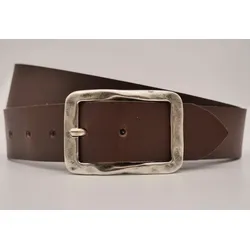 Ledergürtel ANNAMATONI, Damen, Gr. 105, braun, Rindsleder, unifarben, casual, Gürtel, mit silberner Schließe