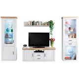 Livetastic Landscape Wohnwand Brixen, Eiche, Pinien, Metall, 4-teilig, 7 Fächer, 4 Schubladen, 324x210x52 cm, Beimöbel erhältlich, Wohnzimmer, Wohnwände, Wohnwand-Sets