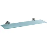 Ambrosya - Ablage aus Edelstahl und Glas - Wandregal Badablage Duschregal Badregal Glasablage Wand Bad (Edelstahl (Gebürstet), 50 cm x 12 cm)
