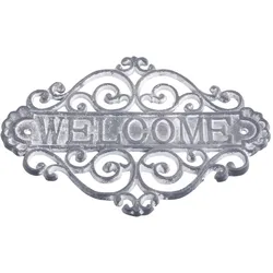 Chic Antique Schild Welcome, H20/L28/B5 cm, antik grau