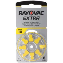 Rayovac HA10 PR70 Hörgeräte Batterien Extra Advanced 8er Sparpack 6 + 2 Gratis 5000252100966, Lieferung besteht aus 8 Stück Batterien