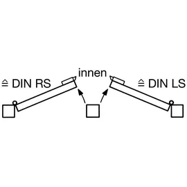 AMF Schließkappenschloss 2 DIN li.PZW schwe.Ausf.einwärts 60mm