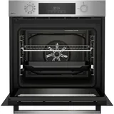 Beko BBSM12320XMPEF Einbau-Backofen-Set, autarker Pyrolyse-Backofen, autarkes Kochfeld Glaskeramik, pyrolytische Selbstreinigung, versenkbare Knebel, FlexiCrisp, Schwarz/Edelstahl