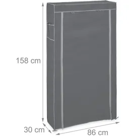 Relaxdays Schuhschrank 86 x 158 x 30 cm 9 Fächer anthrazit