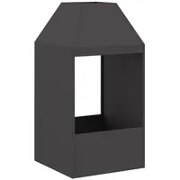 vidaXL - Feuerstelle Schwarz 50x50x100 cm Stahl